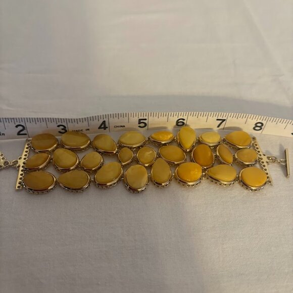 NEW Amber Cluster Bracelet in Vermeil  (8") and Amber Ring in Gold Tone - Picture 15 of 15